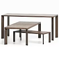 Modern Wooden Dining Tables Nested Set With Sturdy Legs And Sleek Surface 3d model