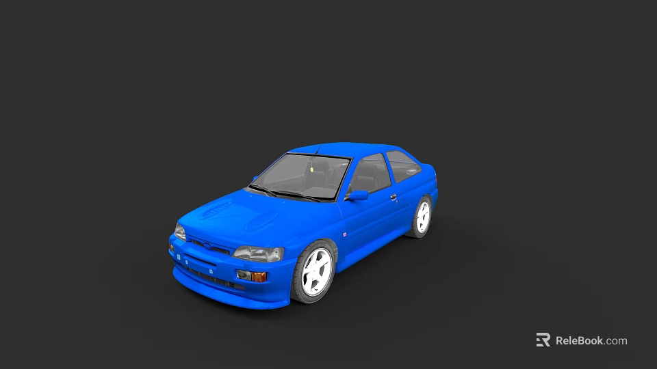 Blue Sporty Coupe Car With White Wheels And Sleek Exterior Design 3d model 