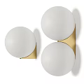 Modern White Spherical Shade Wall Lamps With Gold Metal Brackets Design