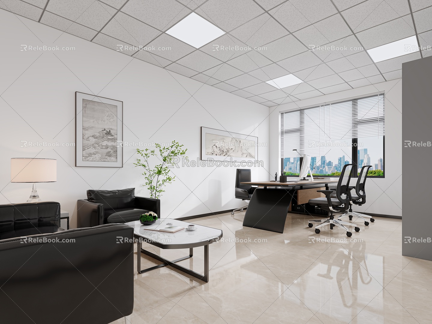 Modern Office Manager's Office 3d model