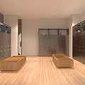 Indoor Leisure Area Featuring Wooden Ceiling Gray Stone Walls Blue Mosaic Pool And Metal Benches
