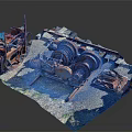 Rusted Old Machinery Parts Scattered On Ground With Various Metal Components