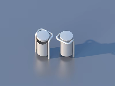 White Cylindrical Household Containers With Modern Stand Design For Daily Use 3d model