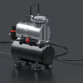 Industrial Air Compressor With Silver Motor Black Tank Sturdy Base And Power Cord