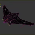 Black Stealth Spacecraft Design Featuring Aerodynamic Wings And Red Engines