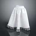 Feminine White Skirt With Ruffled Hem And Delicate Lace Trim Design