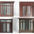 New Chinese Style Villa Door Villa Double Door Self-built Door Entrance Door Opposites 3d model