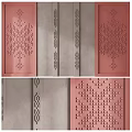 Modern Background Wall With Pink Gray Panels And Geometric Embossed Patterns 3d model
