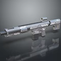 Modern Sniper Rifle Featuring Geometric Pattern Metallic Surface Scope And Rail Design 3d model