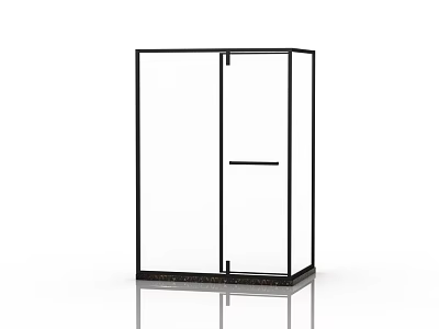 Modern Shower Sauna Enclosure With Glass Door And Black Frame Design 3d model