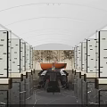 Modern Luxury Hotel Lobby Interior With Arched Ceiling Black Marble Flooring And Reception Desk