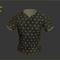 Stylish Polka Dot T shirt with V Neck and Short Sleeves Design