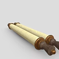 Two Traditional Scrolls With Wooden Handles And Ivory Paper Surfaces