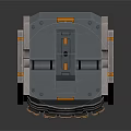 Gray Cubic Equipment With Multiple Drawer Modules And Orange Accent Strips