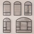modern casement window arched window floor to ceiling window broken bridge aluminum window 3d model