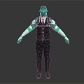Futuristic Robot Character Standing With Metallic Arms Black Vest And Blue Glowing Accents