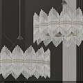 Stylish Modern Geometric Crystal Chandeliers Hanging In Dark Interior Design