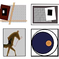 Minimalist Abstract Wall Decor Art With Geometric Patterns Lines And Circular Shapes