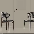 Modern Single Chair With Patterned Fabric Upholstery Brown And Black Wooden Legs