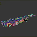 Blue Heavy Duty Trailer Chassis With Multiple Wheels For Cargo Transport