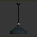 Modern Metal Pendant Light With Round Shade And Hanging Rod For Home Interior Design