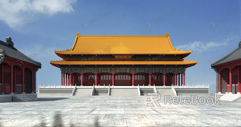 Chinese Temple Daxiong Hall model