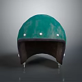Green Tactical Military Helmet With Metal Rivets Dark Interior And Metal Base