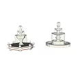 Garden Ornament White Tiered Fountain With Decorative Balls And Base Design