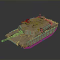 Detailed Military Tank 3D Model With Desert Brown Exterior Cannon And Armored Tracks