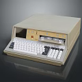 Vintage Desktop Computer With Beige Case Keyboard And Front Panel Drives 3d model
