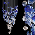 Blue Transparent Irregular Stone Shaped Crystal Chandelier Hanging Decorative Design