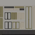 Assorted Cabinet Door And Drawer Front Designs In Neutral Soft Tones With Glass Panels