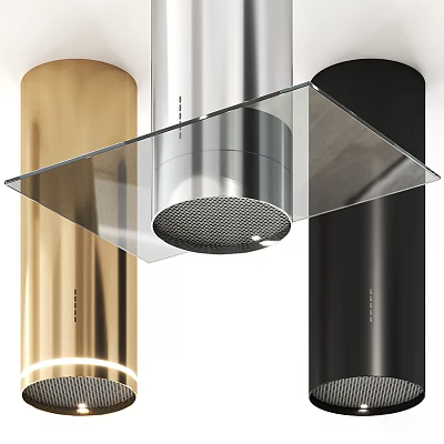 Modern Kitchen Range Hoods in Gold Silver Black with Stainless Steel and Glass Panels 3d model
