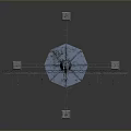 Satellite Antenna With Grid Panels Mast Structure And Stable Base Design