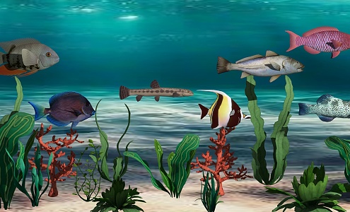 Submarine Series Deep Sea Fish Submarine Fish Tropical Fish 3d model