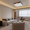 Warm Modern Minimalist Living Dining Room Interior Design With Cozy Ambient Lighting And Comfortable Furniture