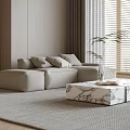 Modern Multiplayer Sofa Coffee Table Sofa Coffee Table Combination 3d model