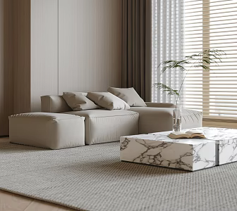 Modern Multiplayer Sofa Coffee Table Sofa Coffee Table Combination 3d model