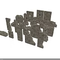Ancient Stone Architecture Ruins with Broken Structures and Gray Blocks
