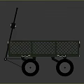 Green Mesh Construction Cart With Handle And Wheels For Building Site Material Transport
