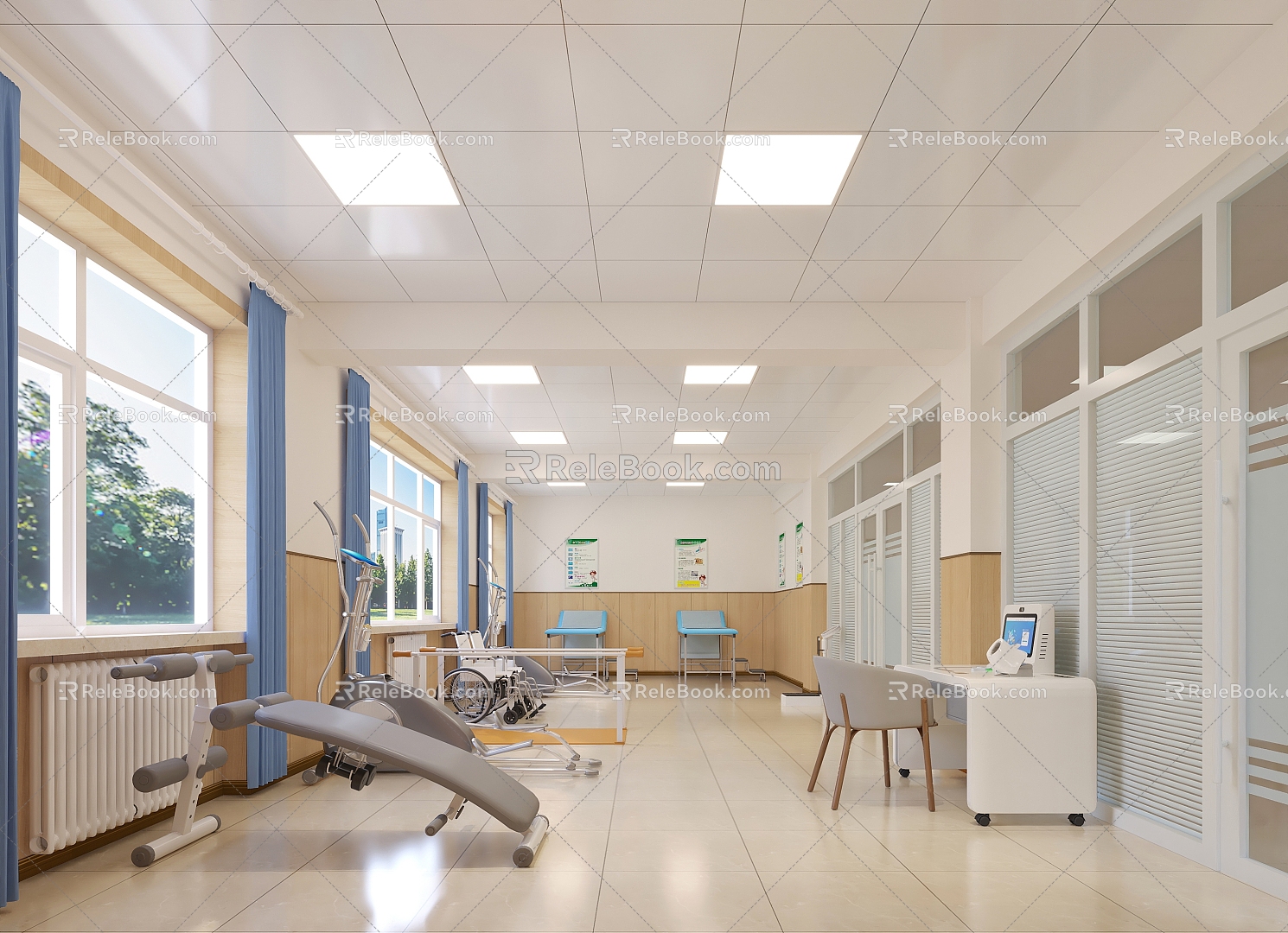 Modern Hospital Physiotherapy Room Rehabilitation Center Hospital Physiotherapy Room Rehabilitation Center 3d model