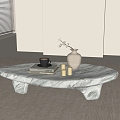 Middle ancient style stone coffee table 3d model