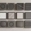 Various Designed Floor Drains And Decorative Tiles Collection For Home