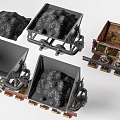 Coal mining car mining car cloud mining car rail car 3d model