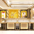 Golden Facade Jewelry Store With Elegant Signboard And Luxury Jewelry Window Displays