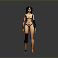 3D Fantasy Female Character With Golden Headdress Black Hair And Decorative Armor