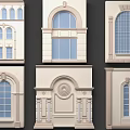 Ornate Architectural Components Featuring Various Classical Window And Door Frames
