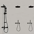 Modern Shower System Design With Overhead Showerhead Handheld Sprayer And Wall Mounted Fixtures