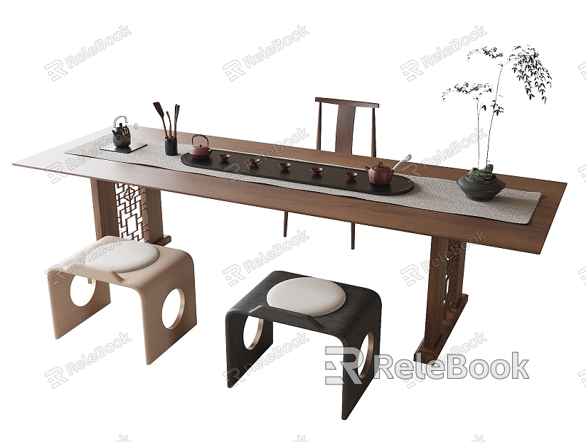 Tea Table and Chair Combination Tea Room Tea Table Stool Tea Set model