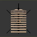 Modern Chair With Striped Backrest And Seat Black Frame Unique Design